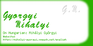 gyorgyi mihalyi business card